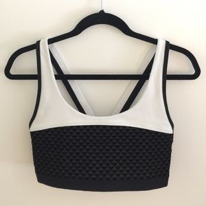 Lorna Jane Bra, White/Black & Velvet detail, Large